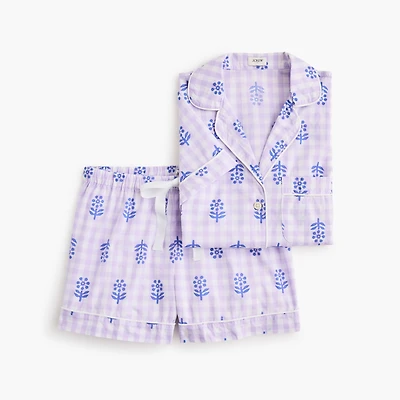 Short-sleeve top and short pajama set