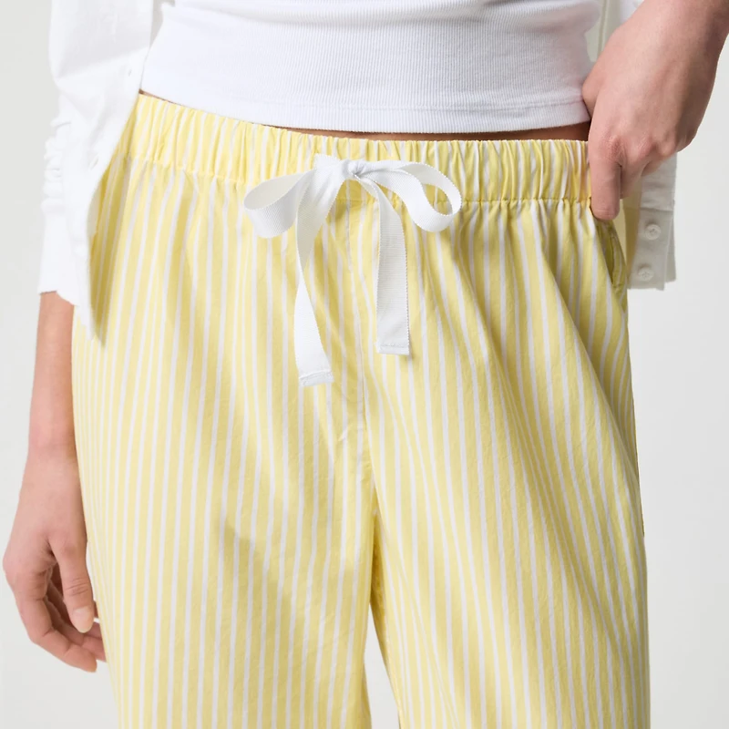 Poplin cropped pajama pant