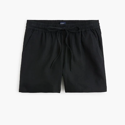 Linen-blend drawstring short