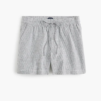 Linen-blend drawstring short