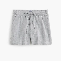 Linen-blend drawstring short