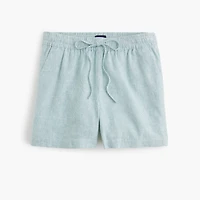 Linen-blend drawstring short
