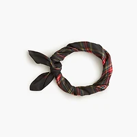 Silky plaid-print scarf