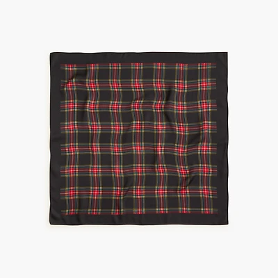 Silky plaid-print scarf
