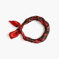 Silky plaid-print scarf
