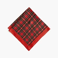 Silky plaid-print scarf