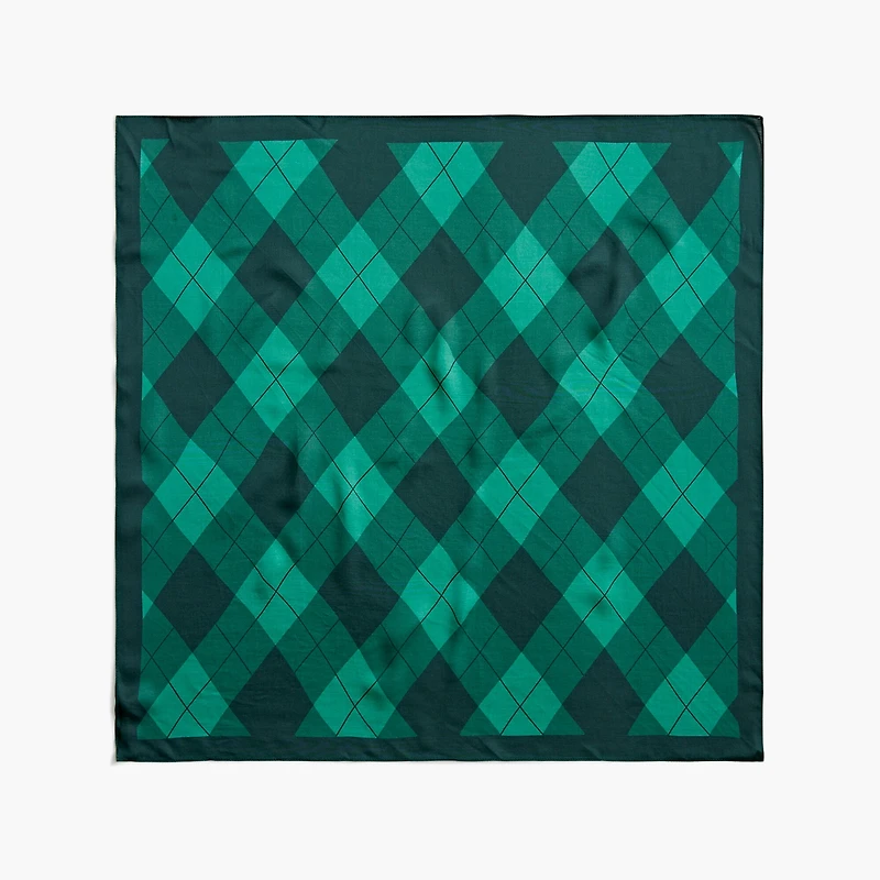 Silky plaid-print scarf
