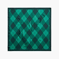 Silky plaid-print scarf