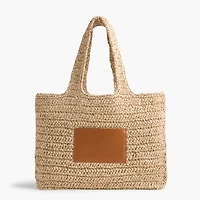 Packable straw tote bag