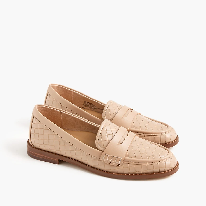 Textured penny loafers