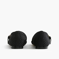 Satiny woven Mary Jane flats