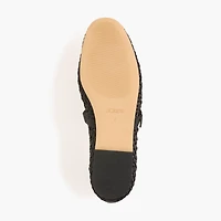 Satiny woven Mary Jane flats