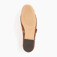 Satiny woven Mary Jane flats