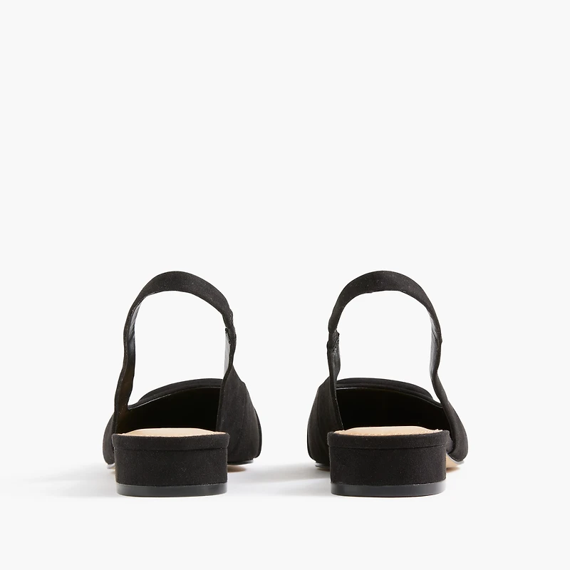 Buckle slingback flats