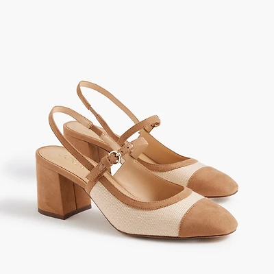 Woven slingback heels