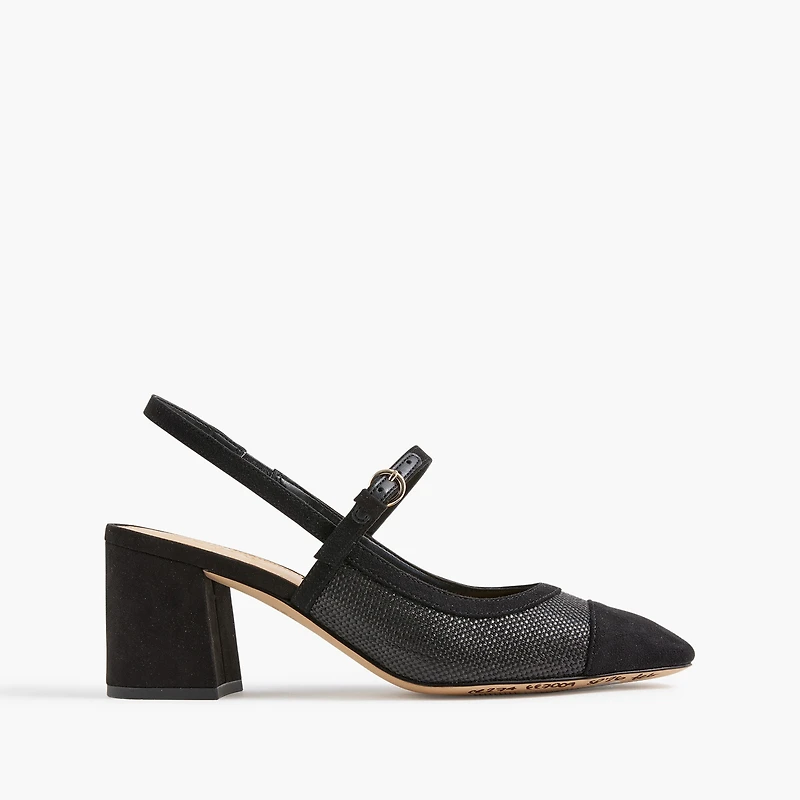 Woven slingback heels