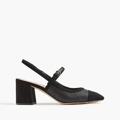 Woven slingback heels