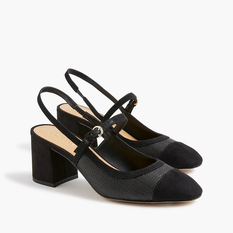 Woven slingback heels