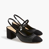 Woven slingback heels