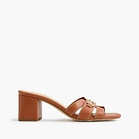 Bit heeled mules