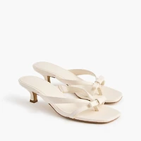 Bow flip-flop kitten-heel sandals