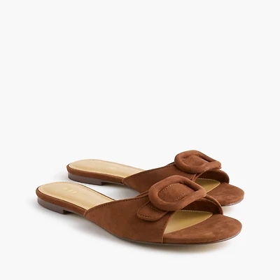 Faux-suede buckle slides