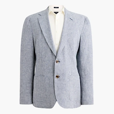 Houndstooth linen blazer