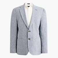 Houndstooth linen blazer