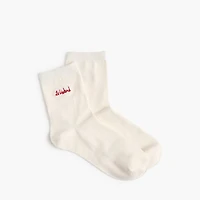 "Le Weekend" embroidered boot socks