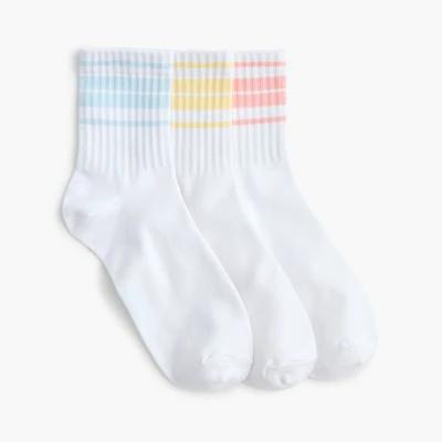 Striped crew socks three-pack
