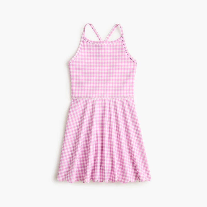 Girls' scallop-hem active dress