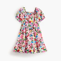 Girls' floral squareneck dress