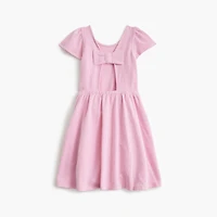 Girls' seersucker bow-back dress
