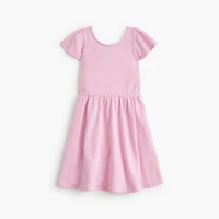 Girls' seersucker bow-back dress