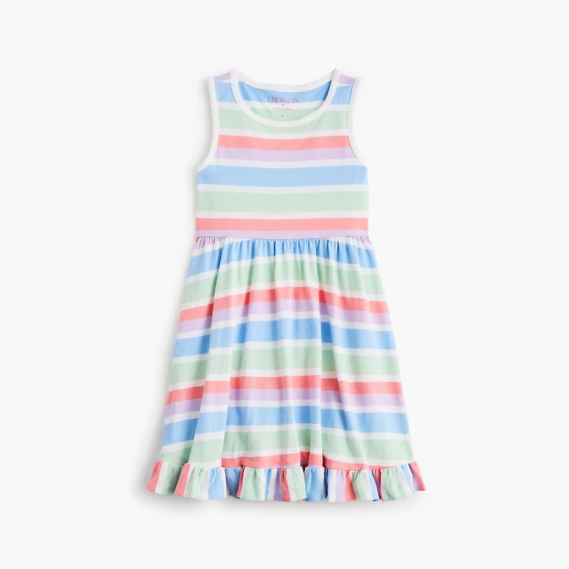 Girls' striped knit tank dress