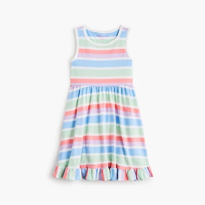 Girls' striped knit tank dress