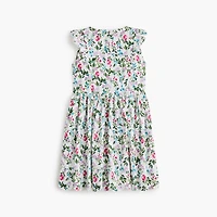Girls' floral scallop-trim dress