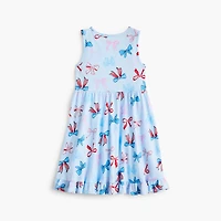 Girls' red, white and blue bows knit tank dress