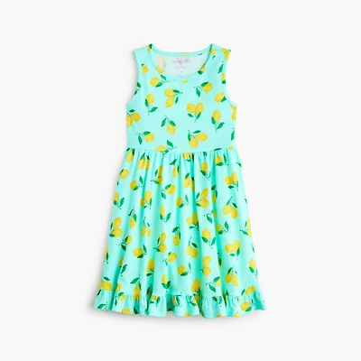 Girls' lemon knit tank dress