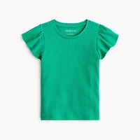 Girls' ribbed flutter-sleeve tee
