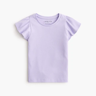 Girls' ribbed flutter-sleeve tee
