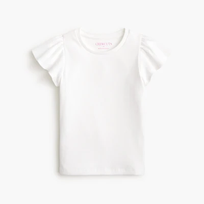 Girls' ribbed flutter-sleeve tee