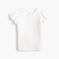 Girls' ribbed flutter-sleeve tee