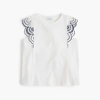 Girls' eyelet-trim tank top