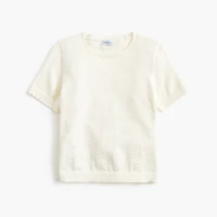 Girls' short-sleeve polka-dot textured sweater