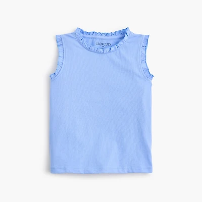 Girls' jersey ruffle-trim tank top