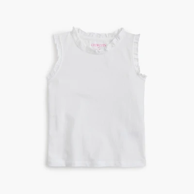 Girls' jersey ruffle-trim tank top