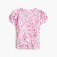 Girls' paisley tulip-sleeve tee