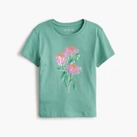 Girls' foil-flower graphic tee