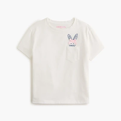 Girls' bunny-pocket graphic tee